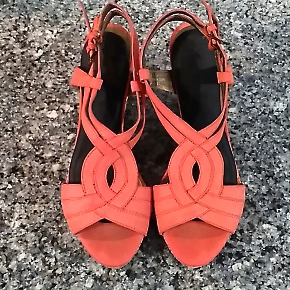 St.Johns Bay Coral Platform Wedge Sandals. Size 7.5 - Picture 8 of 11